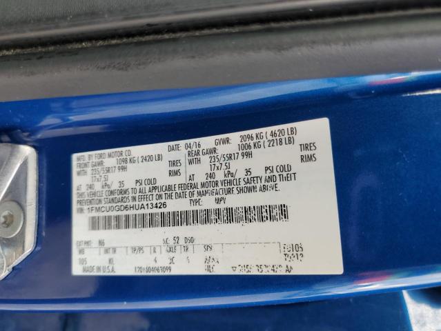 1FMCU0GD6HUA13426 - 2017 FORD ESCAPE SE BLUE photo 12