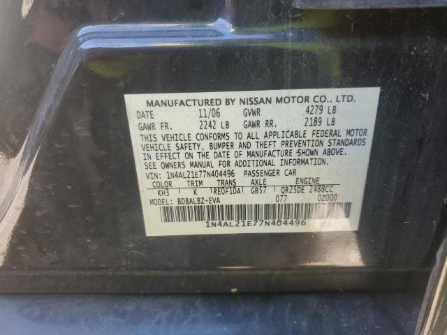 1N4AL21E77N404496 - 2007 NISSAN ALTIMA 2.5 BLACK photo 12