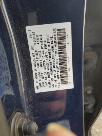 1HGCR2F52GA036036 - 2016 HONDA ACCORD SPORT ლურჯი ფოტო 12