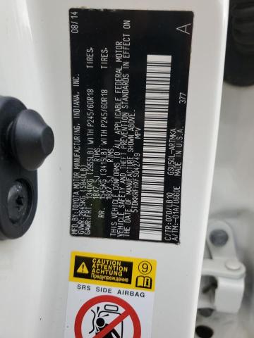 5TDKKRFHXFS042749 - 2015 TOYOTA HIGHLANDER XLE WHITE photo 12