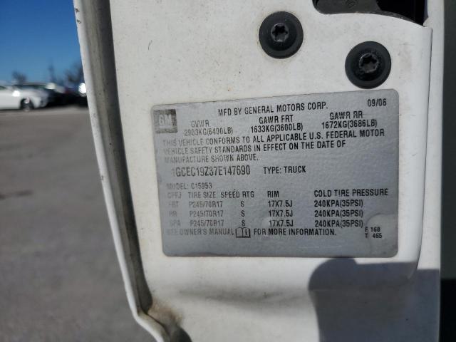 1GCEC19Z37E147690 - 2007 CHEVROLET SILVERADO C1500 CLASSIC WHITE photo 13