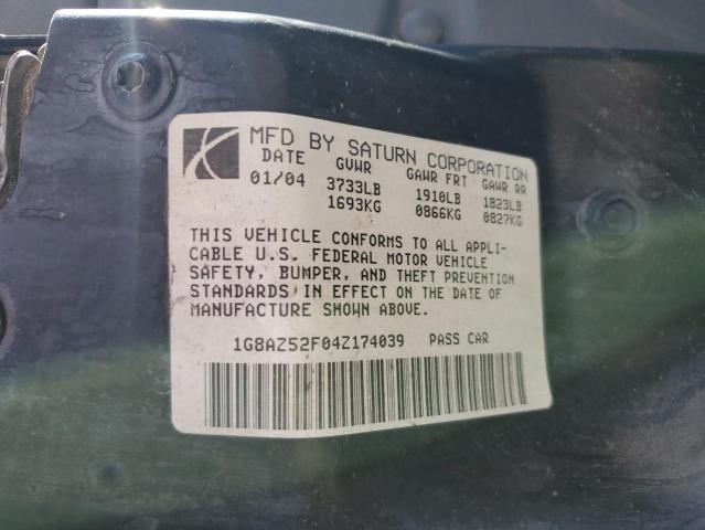1G8AZ52F04Z174039 - 2004 SATURN ION LEVEL 2 GRAY photo 12