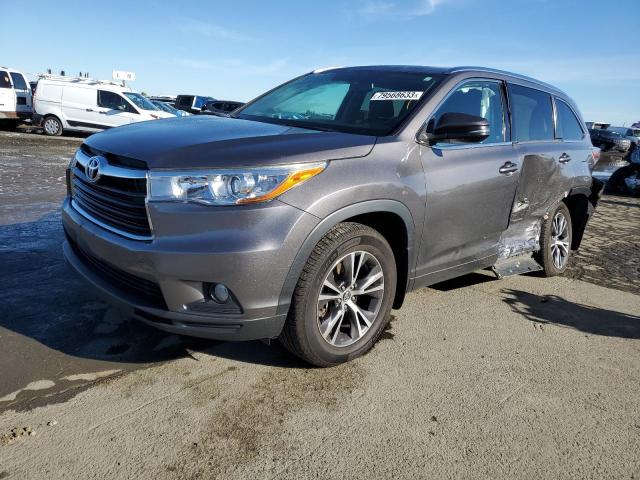 5TDJKRFH0GS320510 - 2016 TOYOTA HIGHLANDER XLE GRAY photo 1