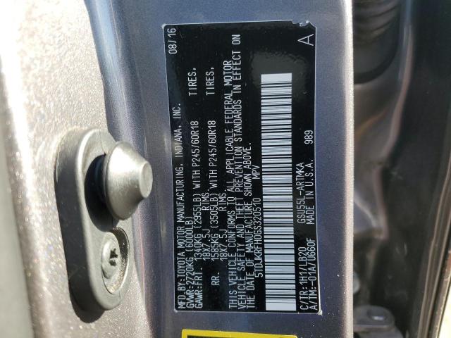 5TDJKRFH0GS320510 - 2016 TOYOTA HIGHLANDER XLE GRAY photo 13