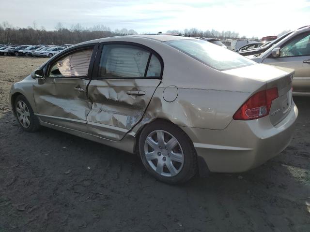 1HGFA16578L046551 - 2008 HONDA CIVIC LX TAN photo 2