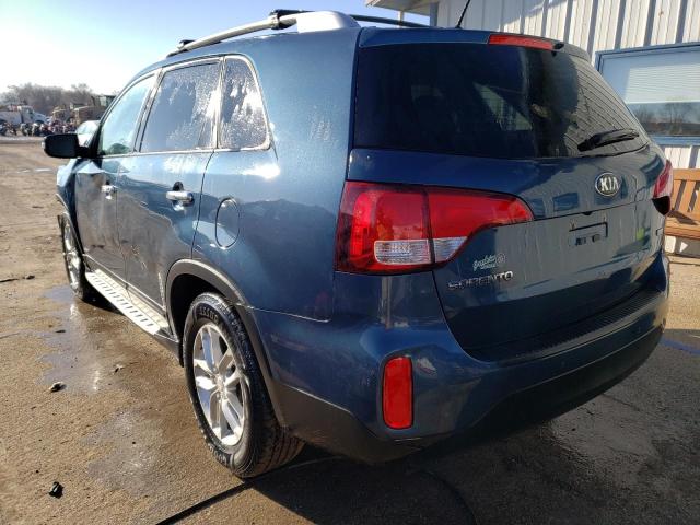 5XYKTDA61FG555763 - 2015 KIA SORENTO LX BLUE photo 2