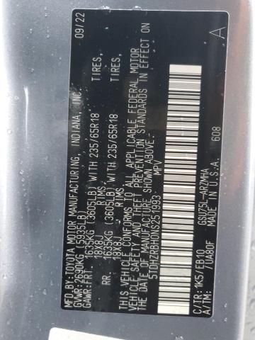 5TDHZRBH0NS251993 - 2022 TOYOTA HIGHLANDER XLE BLUE photo 14