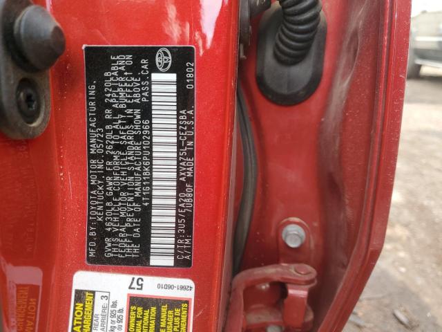 4T1G11BK6PU102966 - 2023 TOYOTA CAMRY SE NIGHT SHADE RED photo 12