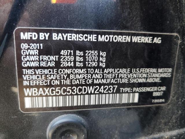 WBAXG5C53CDW24237 - 2012 BMW 528 I CHARCOAL photo 12