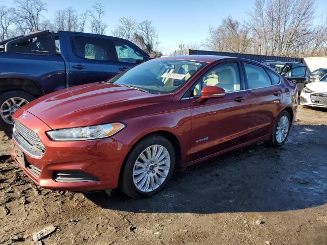 3FA6P0LU3ER162254 - 2014 FORD FUSION SE HYBRID BURGUNDY photo 1