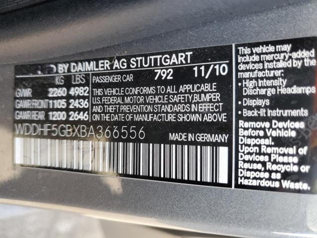 WDDHF5GBXBA366556 - 2011 MERCEDES-BENZ E 350 GRAY photo 12