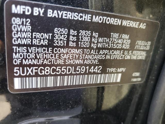 5UXFG8C55DL591442 - 2013 BMW X6 XDRIVE50I BLACK photo 13