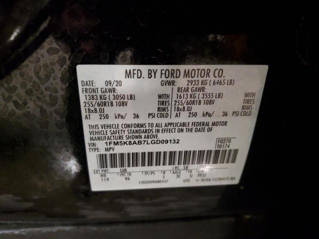 1FM5K8AB7LGD09132 - 2020 FORD EXPLORER POLICE INTERCEPTOR 黑色 照片 13