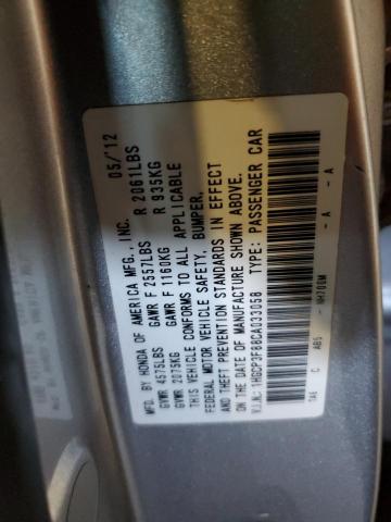 1HGCP3F88CA033058 - 2012 HONDA ACCORD EXL SILVER photo 12