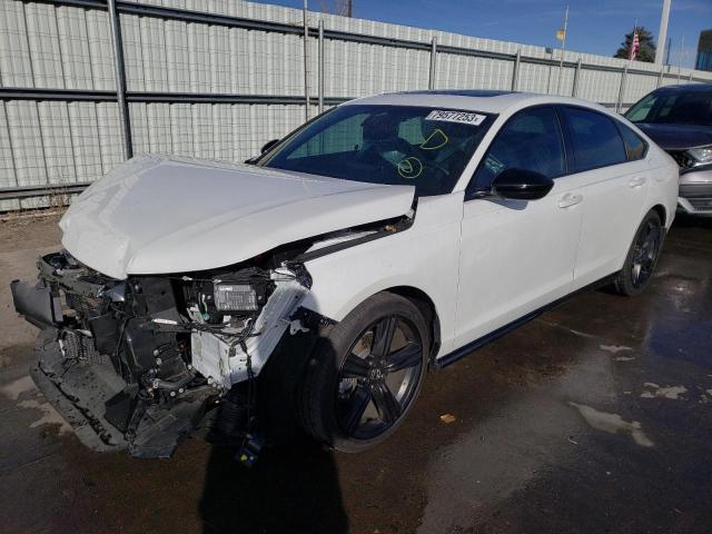 1HGCY2F74PA042974 - 2023 HONDA ACCORD HYBRID SPORT-L WHITE photo 1