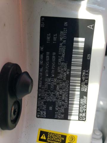 5TDJKRFH7ES054013 - 2014 TOYOTA HIGHLANDER XLE WHITE photo 14