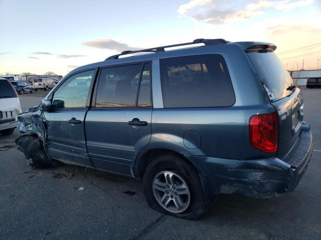 5FNYF18475B058954 - 2005 HONDA PILOT EX BLUE photo 2