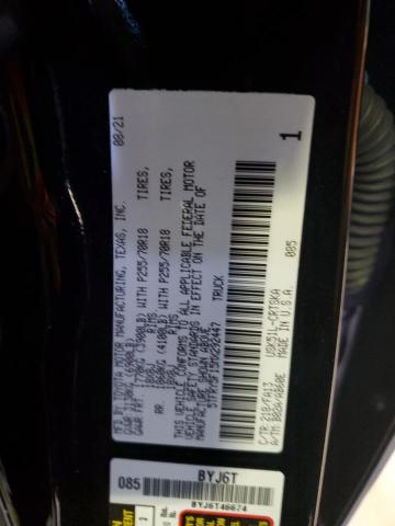 5TFRY5F15MX292447 - 2021 TOYOTA TUNDRA DOUBLE CAB SR/SR5 BLACK photo 12