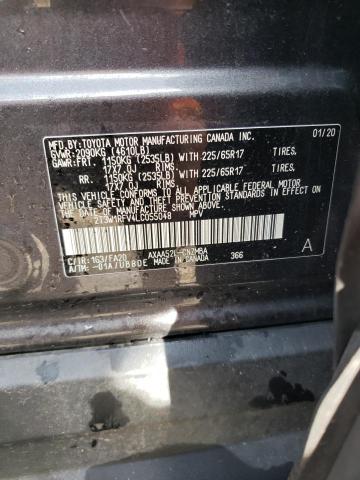 2T3W1RFV4LC055048 - 2020 TOYOTA RAV4 XLE GRAY photo 13