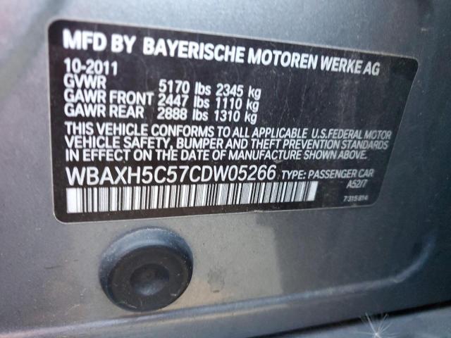 WBAXH5C57CDW05266 - 2012 BMW 528 XI GRAY photo 12