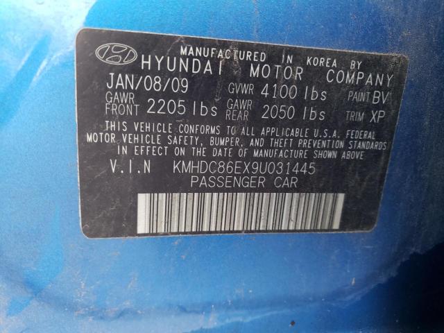 KMHDC86EX9U031445 - 2009 HYUNDAI ELANTRA TO BLUE photo 12