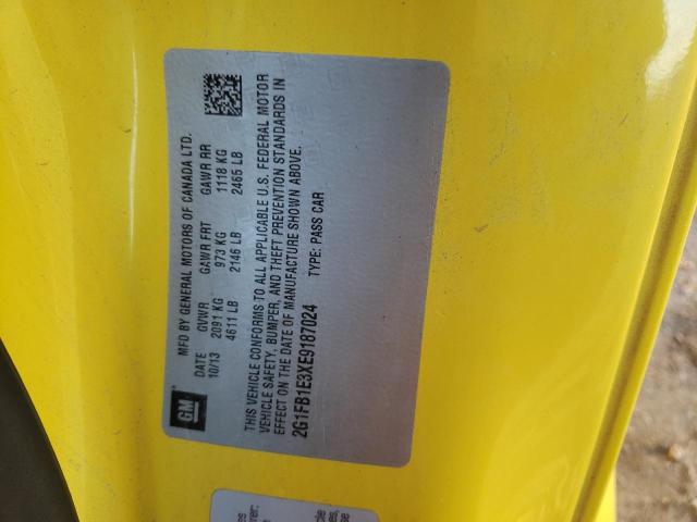 2G1FB1E3XE9187024 - 2014 CHEVROLET CAMARO LT YELLOW photo 12