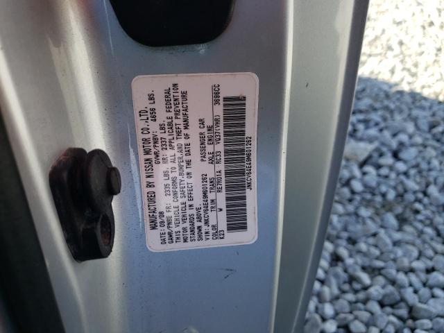 JNKCV64E49M601262 - 2009 INFINITI G37 BASE SILVER photo 12