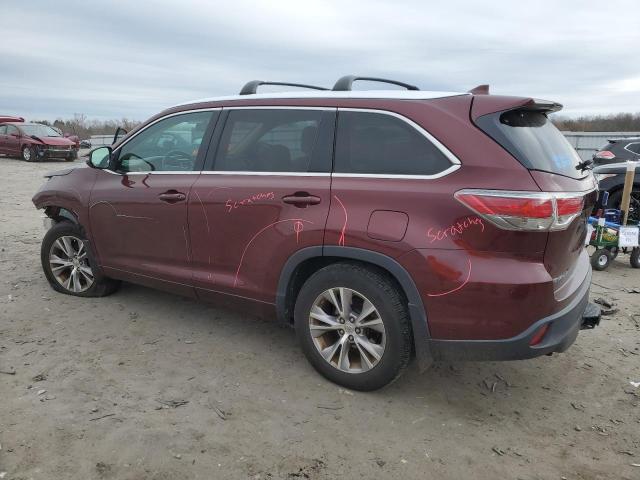 5TDJKRFH4ES012236 - 2014 TOYOTA HIGHLANDER XLE BURGUNDY photo 2