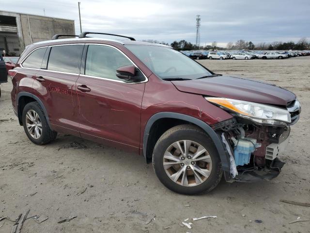5TDJKRFH4ES012236 - 2014 TOYOTA HIGHLANDER XLE BURGUNDY photo 4