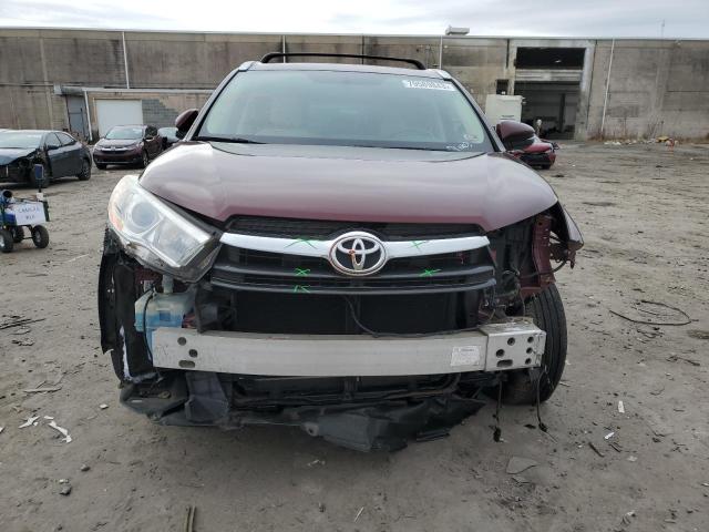 5TDJKRFH4ES012236 - 2014 TOYOTA HIGHLANDER XLE BURGUNDY photo 5