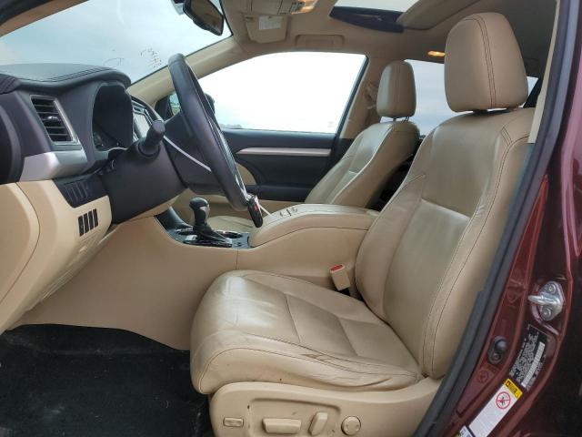 5TDJKRFH4ES012236 - 2014 TOYOTA HIGHLANDER XLE BURGUNDY photo 7