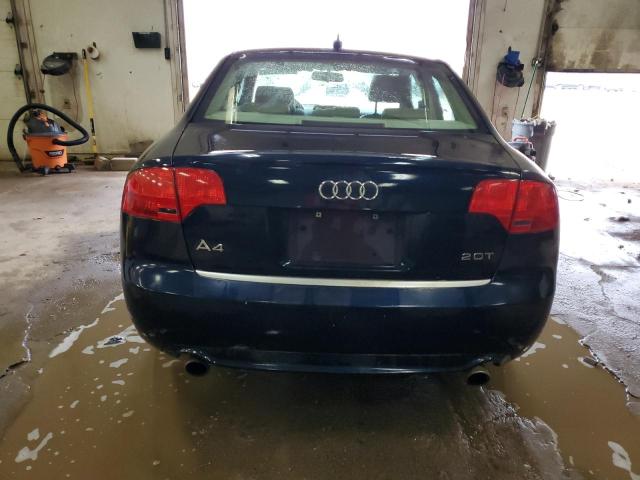 WAUAF78EX8A014129 - 2008 AUDI A4 2.0T BLUE photo 6