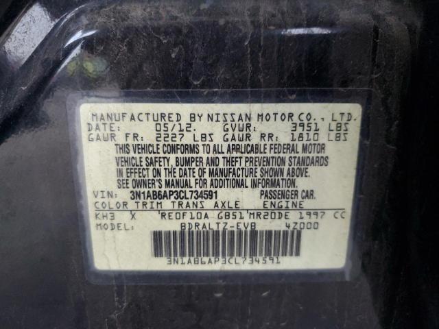 3N1AB6AP3CL734591 - 2012 NISSAN SENTRA 2.0 BLACK photo 12