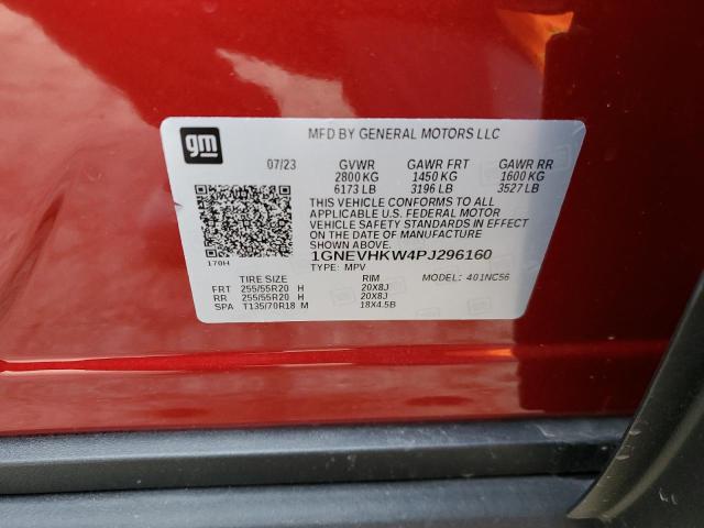 1GNEVHKW4PJ296160 - 2023 CHEVROLET TRAVERSE LT RED photo 12