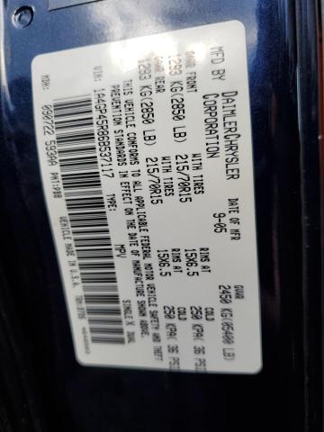 1A4GP45R86B537117 - 2006 CHRYSLER TOWN & COU ლურჯი ფოტო 13