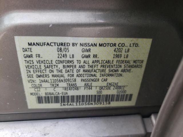 1N4AL11D56N309158 - 2006 NISSAN ALTIMA S TAN photo 13