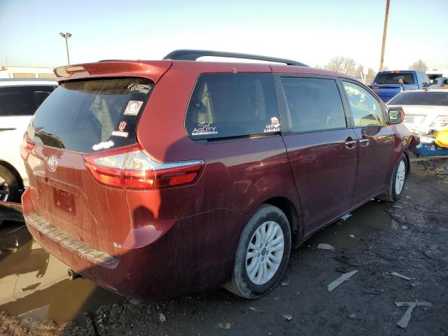 5TDYK3DC0FS660354 - 2015 TOYOTA SIENNA XLE RED photo 3