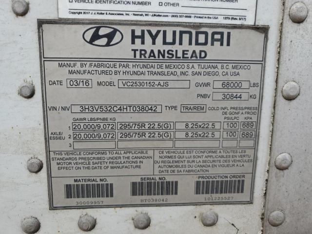 3H3V532C4HT038042 - 2017 HYUNDAI TRAILER WHITE photo 10