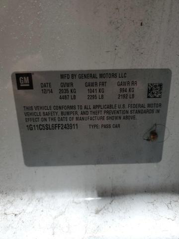 1G11C5SL6FF243911 - 2015 CHEVROLET MALIBU 1LT Ақ фото 13