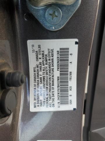 2HGFA1F67BH537800 - 2011 HONDA CIVIC LX-S ნაცრისფერი ფოტო 13