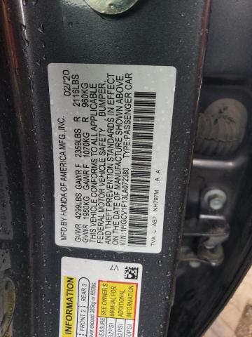 1HGCV1F13LA072380 - 2020 HONDA ACCORD LX GRAY photo 13