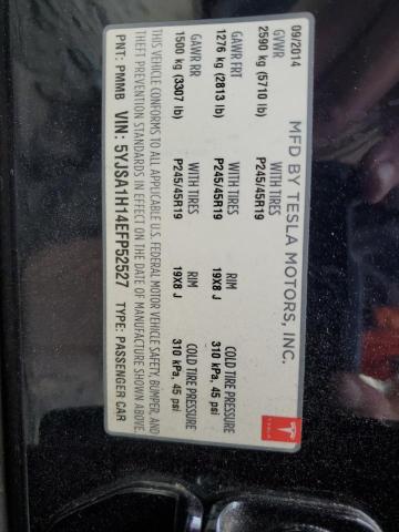 5YJSA1H14EFP52527 - 2014 TESLA MODEL S BLUE photo 12