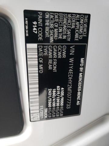 W1Y4EDHY2MT077733 - 2021 MERCEDES-BENZ SPRINTER 2500 WHITE photo 12