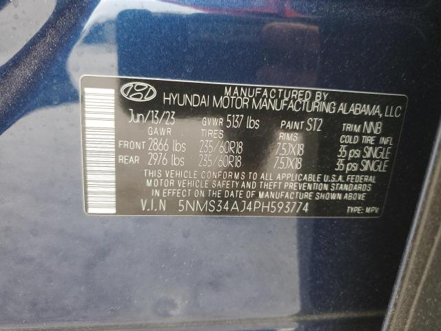 5NMS34AJ4PH593774 - 2023 HYUNDAI SANTA FE SEL PREMIUM BLUE photo 14