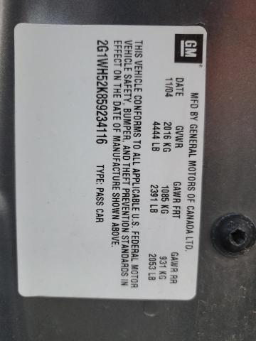 2G1WH52K859234116 - 2005 CHEVROLET IMPALA LS GRAY photo 12