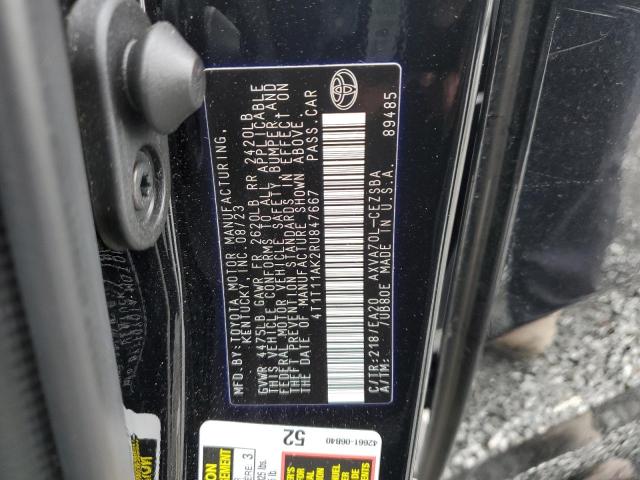 4T1T11AK2RU847667 - 2024 TOYOTA CAMRY SE NIGHT SHADE BLACK photo 12