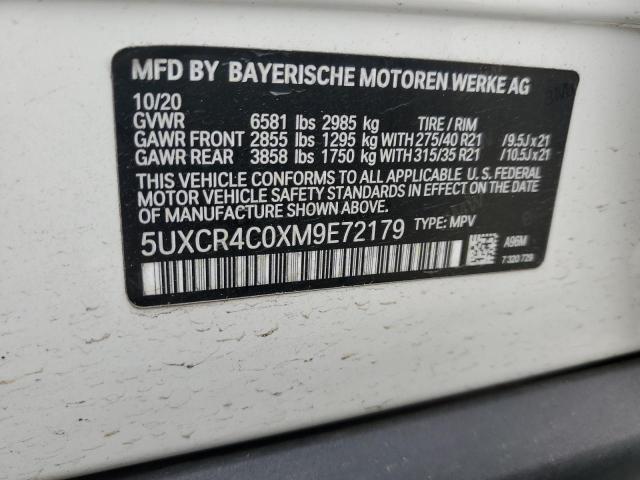 5UXCR4C0XM9E72179 - 2021 BMW X5 SDRIVE 40I WHITE photo 13