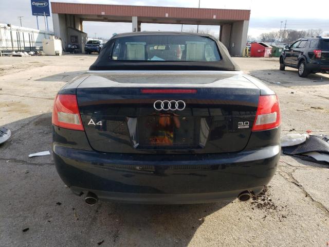 WAUDT48H66K011248 - 2006 AUDI A4 QUATTRO BLACK photo 6