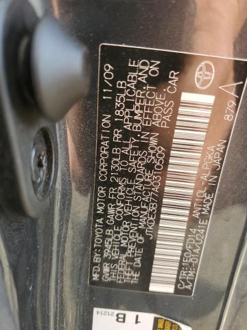 JTKDE3B77A0310509 - 2010 TOYOTA SCION TC გრაფიტი ფოტო 12