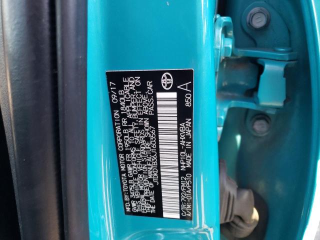 JTDKDTB36J1603567 - 2018 TOYOTA PRIUS C TURQUOISE photo 13